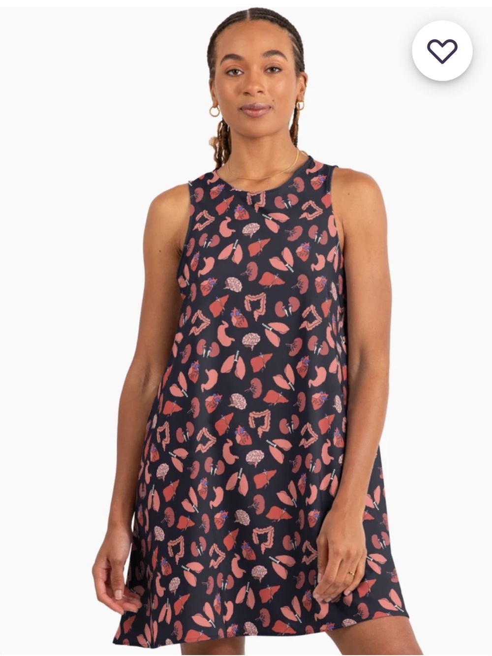 Red Bubble A-Line Sleeveless Tank Style Shift Dress (Size Large) ‘Organ Print’